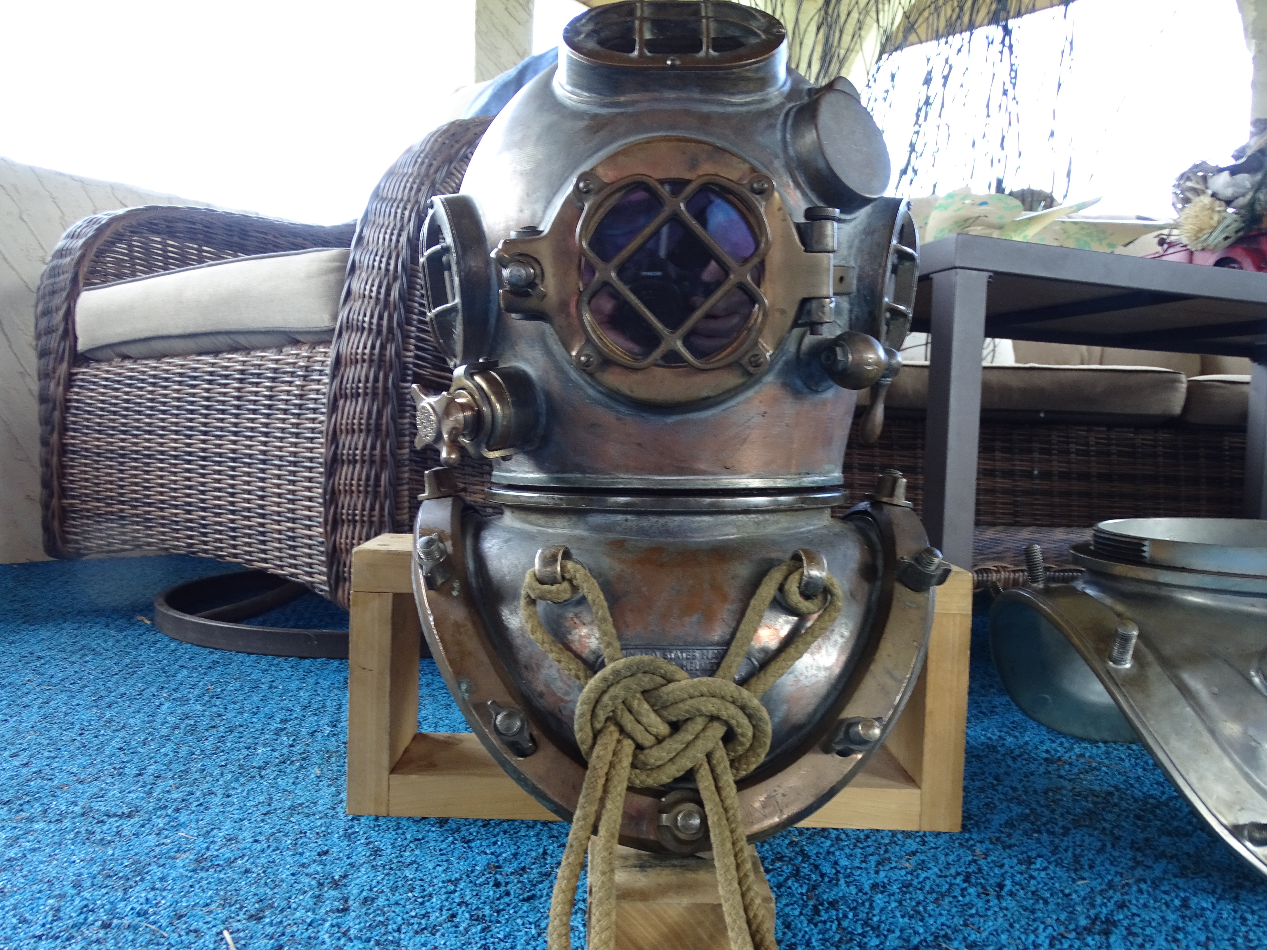 Mark 5 helmet on display stand